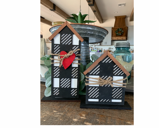 Buffalo Plaid Houses with Seasonal Charms